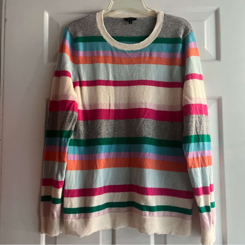 Talbots Pure Cashmere Sweater Size XL Multi Color Striped Size XL